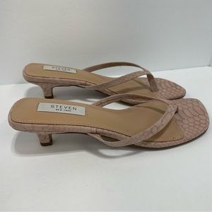 Steven By Steve Madden Tavin Blush Pink Kitten Heels Size 8 snake print